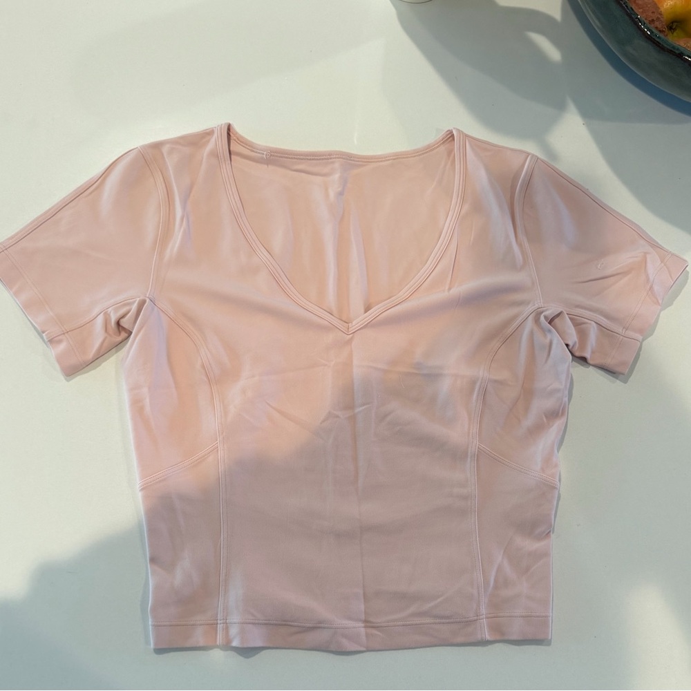 lululemon athletica Short Sleeve V-Neck Top in Light Pink